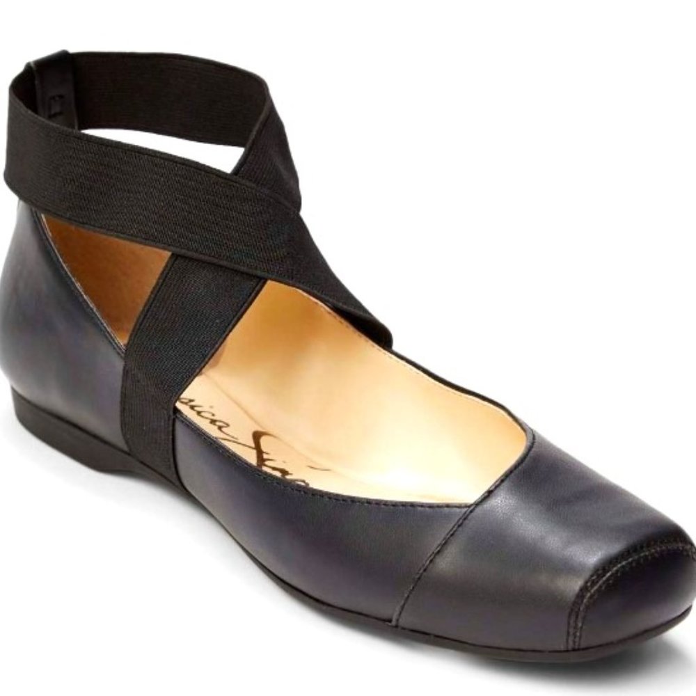 Jessica Simpson Manzie Criss-Cross Ankle Strap Ballet Flats